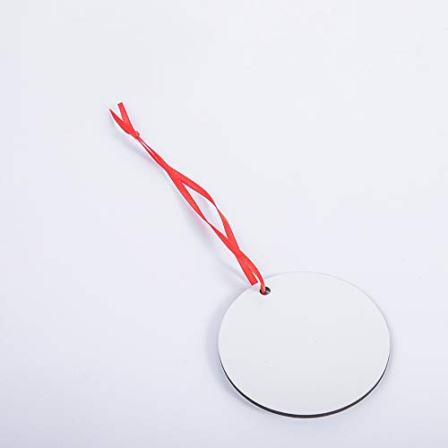 10pcs Sublimation Blanks Round Ornaments, 3.15" Round Blank Wood Discs Hard Board Ornaments White Blank MDF Ornaments for DIY Christmas Decoration WACAR