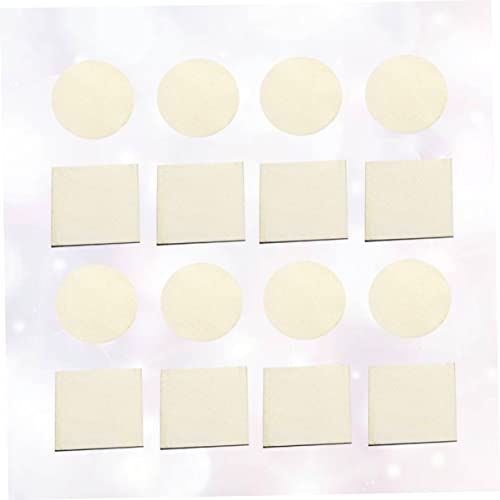 EXCEART 200 Pcs Wooden Round and Square DIY Wood Piece Hand Decor DIY Wood Square Wood Shape Embellishments Unfinished Wood Lip Gloss Kit Round Wood