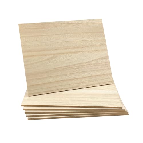 6 Pack MDF Wood Boards 11"x14"-1/4th inch Thick Wooden Planks, Double Sided Veneered MDF Sheet for Homemade DIY Crafts Cregugua