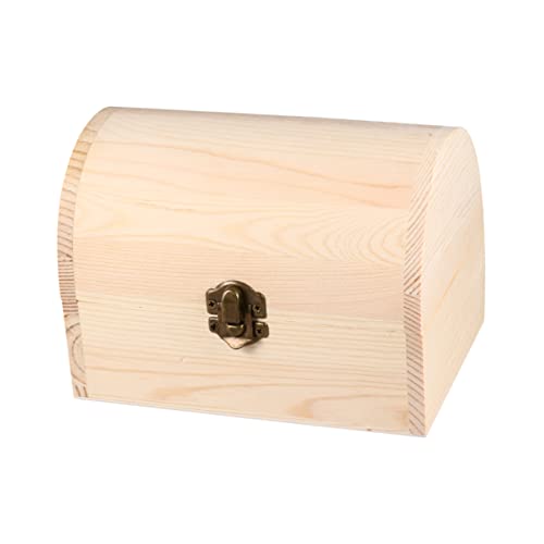 DECHOUS 2pcs Treasure Chest Unfinished Jewelry Case Wooden Jewelry Container Wooden Jewelry Case Wood Jewelry Chest Unfinished Pine Wood Desk Topper DECHOUS