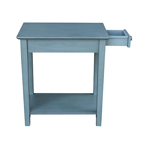 IC International Concepts International Concepts Narrow End Table, Ocean Blue - Antique Rubbed IC International Concepts