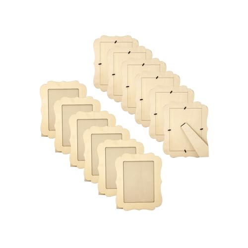 12-Pack Wooden Picture Frames for 6x8 Photos Quatrefoil Shaped Frames Unfinished Wood Photos Frames for DIY Crafts - WoodArtSupply