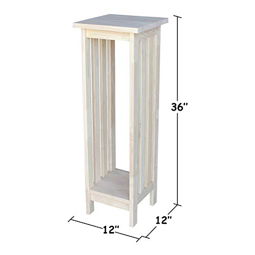 IC International Concepts 3069 Plant Stand Table, 36", Unfinished - WoodArtSupply