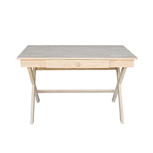 International Concepts Cross Leg Desk, Unfinished - WoodArtSupply