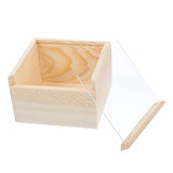 ABOOFAN 5pcs Box Storage Wooden Box Arts and Crafts for Adults Clear Keepsake Boxes with Lids Jewelry Gift Boxes for Earrings Unfinished Wooden Crate ABOOFAN