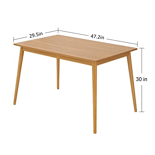 Panana Modern Dining Table 47 Inch Kitchen Table with Solid Wood Leg Oak Finish Dinner Table Dining Room Home Furniture Natural - WoodArtSupply