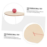 Hohopeti 6pcs White Billet Wooden Racket Paddle Balls with String Unfinished Fraternity Paddle DIY Craft Hohopeti