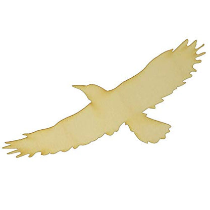 Unfinished Eagle Wood Cut Out Available in a Variety of Sizes and Thicknesses (1/8” Thickness, Small 6" x 2.25" (Package of 10)) - WoodArtSupply