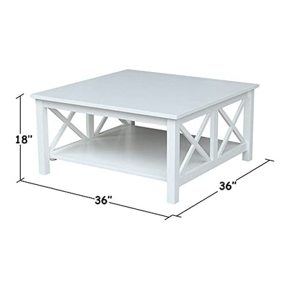 IC International Concepts Square Coffee Table, White - WoodArtSupply