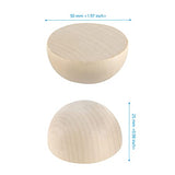 SEHOI 50 PCS 2 Inch Half Wooden Balls, Unfinished Split Wood Balls, Natural Half Wooden Balls for Crafts, Ornaments, DIY Projects SEHOI