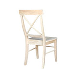 International Concepts Pair of X-Back Dining Chairs, Unfinished Wood IC International Concepts