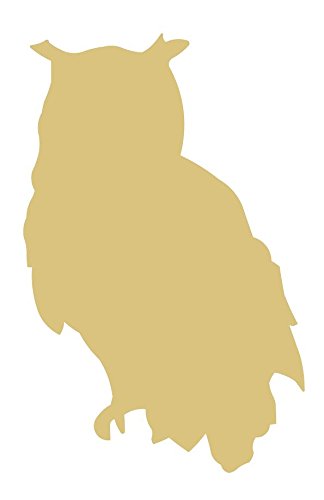 Owl Cutout Unfinished Wood Strix Strigine Bird Predator Carnivore Flying Animal Zoo MDF Shape Canvas Style 4