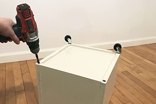 Shepherd Hardware 9557 1-1/4-Inch Plastic Stem Casters, 4-Pack , Black Shepherd Hardware