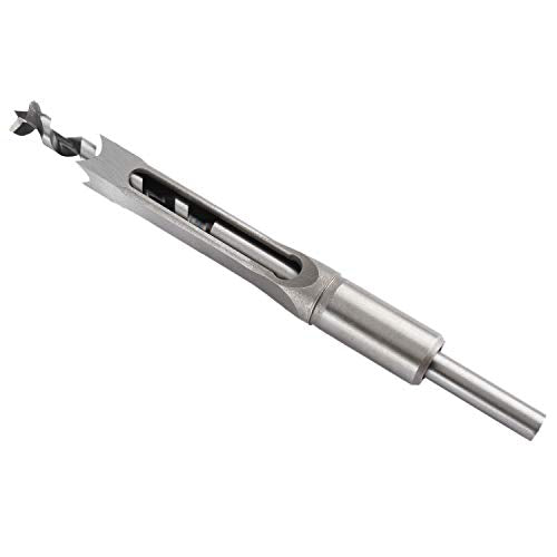 7 pcs Square Hole Mortise Chisel Drill Bit Tools 3/4" 5/8" 9/16" 1/2" 3/8" 5/16" 1/4", HSS Woodworking Hole Saw Mortising Chisel Drill Bit Set YaeKoo