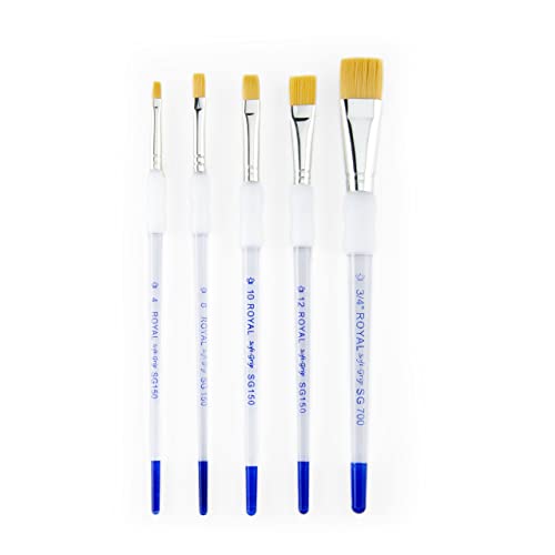 Royal & Langnickel SG-304 5 Piece Flat Brush Set - WoodArtSupply