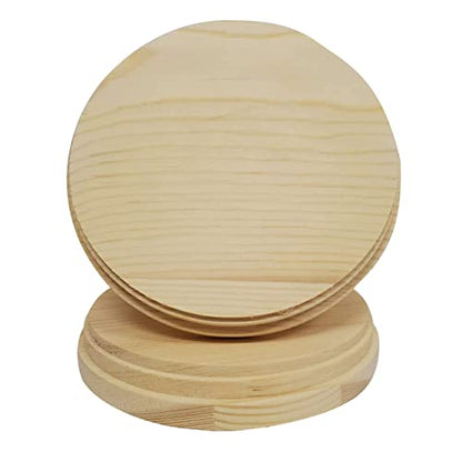 Round Wooden Plaques for Crafts, Natural Pine Unfinished Wood Plaque, Great Wood Base for DIY Craft Projects & Home Decoration - 4" inch - 2 Pcs.
