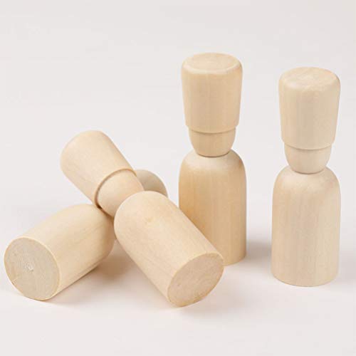 Healifty 10pcs Doodle Wooden Man Hand-Painted Wooden Puppet Craft Unfinished Wood Doll Bodies Wood Peg Dolls Kids Wooden Toys DIY Drawing Wooden Healifty