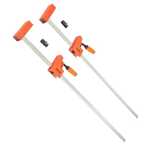 VEVOR Bar Clamps for Woodworking, 2-Pack 50" Parallel Clamp Set, F Clamp with 1100 lbs Load Limit, Even Pressure, High-strength Plastic and Carbon VEVOR