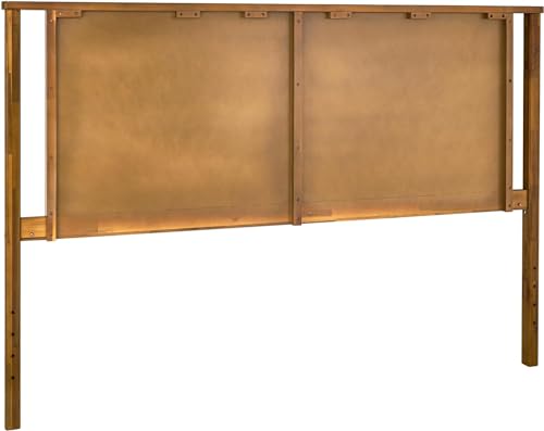 Bme Ethan King Wood Headboard - Rustic Dark Brown Acacia with Herringbone Design for King or Queen Beds Bme