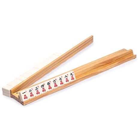 Yellow Mountain Imports 18-Inch Natural Pine Wooden Mahjong Racks with Pushers - Set of 4 (Racks with Pushers Only) Yellow Mountain Imports
