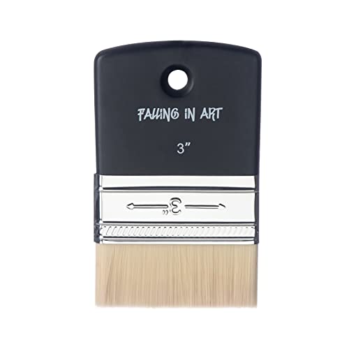 Falling in Art Flat Paddle Paint Brush, Scale Brush for Oil and Acrylic Paints,3 Inch - WoodArtSupply