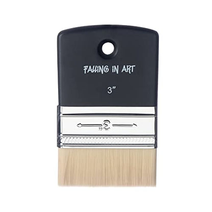 Falling in Art Flat Paddle Paint Brush, Scale Brush for Oil and Acrylic Paints,3 Inch - WoodArtSupply