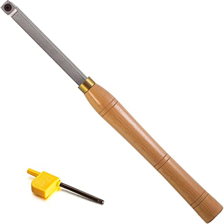 Rougher Woodturning Lathe Carbide Tipped Bended Chisel Tool with 15mm-R150 Square Carbide Insert, 16 inch Length Dirtech