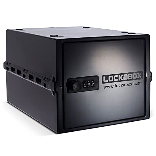 Lockabox One™ | Compact and Hygienic Lockable Storage Box for Food, Medicines, Tech and Home Safety | One Size 12 x 8 x 6.6 inches externally (Jet) Lockabox
