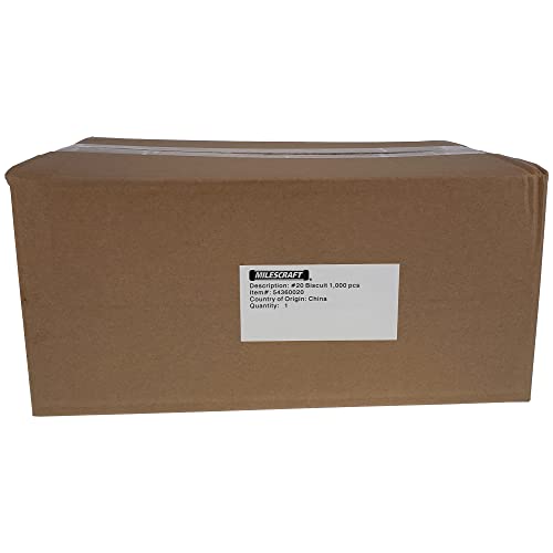 Milescraft 5436#20 Hardwood Biscuits (1000 pack) – For use in Wood Joining, Woodworking, and Crafting. Works with Standard Biscuit Joiners. – Size - WoodArtSupply