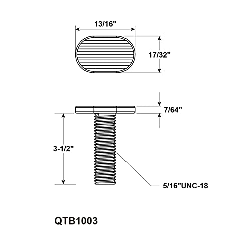 POWERTEC 71168V T-Track Hold Down Clamp, 5-1/2" L x 1-1/8" W, 2 Pack, T Track Clamps for Woodworking POWERTEC