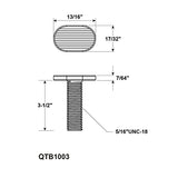 POWERTEC 71168-P2V T-Track Hold Down Clamp, 5-1/2" L x 1-1/8" W, 4 Pack, T Track Clamps for Woodworking POWERTEC