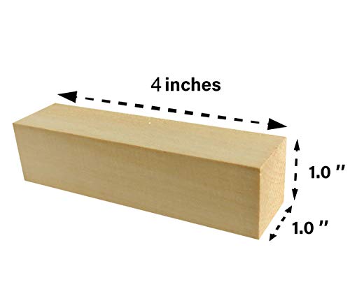 12 Pack Basswood Blocks 4 X 1 X 1 Inches Premium Soft Wood Blocks for Carving and Whittling