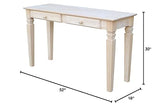 International Concepts Java Sofa Table with 2 Drawers, Unfinished IC International Concepts