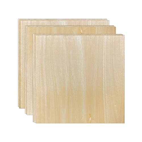 9 Pack Unfinished Basswood Sheet 1/16 x12 x12 Inch Thin Square Wood Board Sheet for Crafts Kricut Model Making