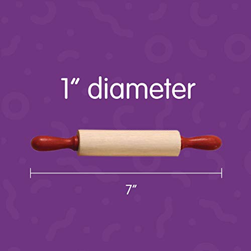 Colorations Natural Wood Rolling Pins, Set of 6, for Kids, Arts & Crafts, 7 Inches x 1 Inch (d), Class Pack, Party Pack, Dough, Clay, Sculpting, 6RP Colorations