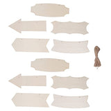 Wood Arrow Hanging Sign, 10 Pcs Blank Wood Plaque with Twines Unfinished Wooden Arrows Wall Decor for DIY Wooden Projects Craft Painting Holiday Ladieshow