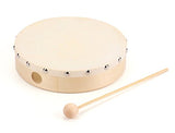 Foraineam 3 Pack 8 Inches Hand Drum Goatskin Drumhead Wood Frame Drum with Beater Foraineam