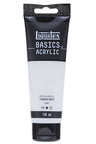 LIQUITEX Acrylic Paint Basics B-065, Titanium White, 4.0 fl oz (118 ml) Liquitex