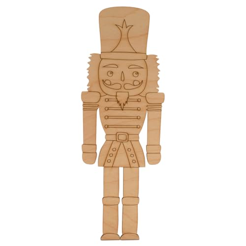 Unfinished Nutcracker Wood Cutout 12 inch, Pack of 2 Large Nutcracker Christmas Decorations for Door Hangers & Crafts, by Woodpeckers
