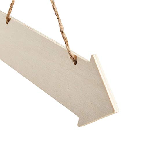 JANOU 3pcs Unfinished Wood Sign Blank Arrow Shape Hanging Wooden Plaque DIY Craft Project Wood Sign with Rope Door Wall Art Decorative, 3x11 Inch