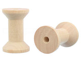 CleverDelights 1 3/4" x 1 1/8" Wood Spools - 50 Pack - Empty Craft Spools CleverDelights