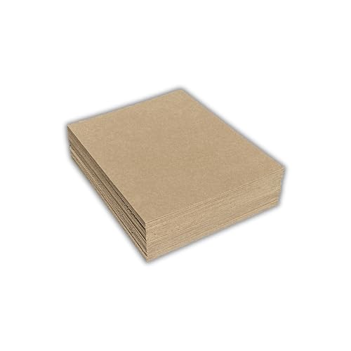 ARTCORR 100 Count Chipboard Sheets 8.5 x 11 inch - 22pt (Point) - .022” Thickness – Lightweight - Made in USA - Great for Cards, Papercrafts, Mixed - WoodArtSupply