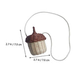 Cabilock 2 pcs Rattan Satchel Hanging Basket sandy cheeks costume Rattan Storage Basket acorn shaped bag summer shoulder bag bohe foraging bag rattan Cabilock