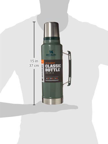 Stanley Classic Vacuum Insulated Wide Mouth Bottle - Hammertone Green - BPA-Free 18/8 Stainless Steel Thermos for Cold & Hot Beverages - 1.5 QT - WoodArtSupply