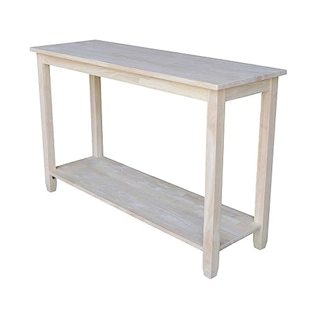 IC International Concepts Solano Console Table, 48 in W x 16 in D x 30 in H, Unfinished IC International Concepts