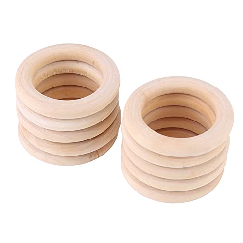 50pcs Wood Rings Circle Unfinished Wooden Round Rings DIY Wood Craft Pendant Connectors Jewelry Making - WoodArtSupply