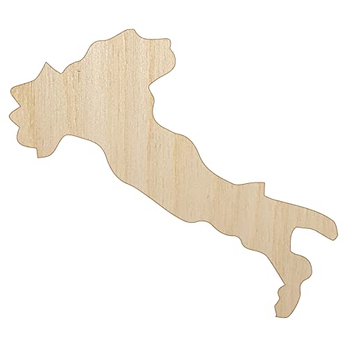 Italy Country Solid Unfinished Wood Shape Piece Cutout for DIY Craft Projects - 1/8 Inch Thick - 4.70 Inch Size - WoodArtSupply