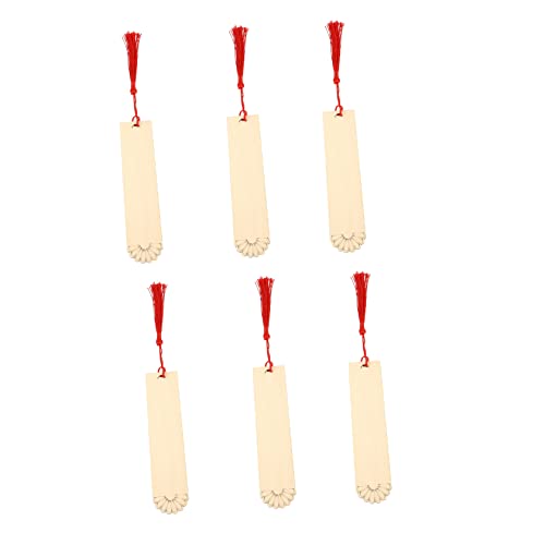 Operitacx 1 6pcs Blank Wooden Bookmark Unfinished Bookmark Unfinished Blank Tags Reading Bookmarks Wood Blank Bookmark Blank Craft Bookmark Red Gifts Operitacx