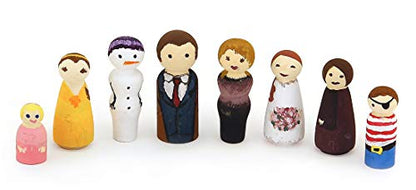 Hygloss Products Wood Peg Dolls – Craft Paintable Birchwood Doll People – Assorted Family, 10 Pieces (8560)