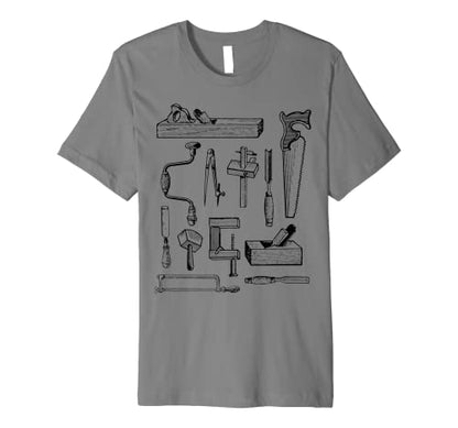 Woodworking Tools T-Shirt for Carpenters and Woodworkers